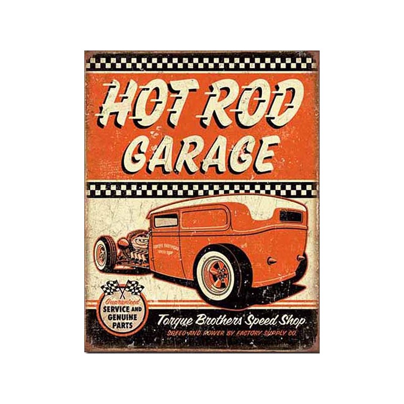 Bikers-Custom : Plaque métal vintage, décorative hot rod garage