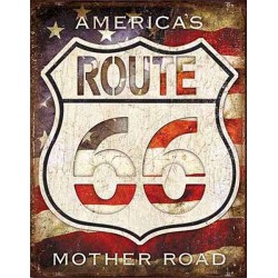 Plaque métal vintage, décorative America's road