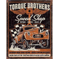 Plaque métal vintage, décorative torque bros