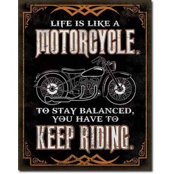 Plaque métal vintage, décorative like motorcycle