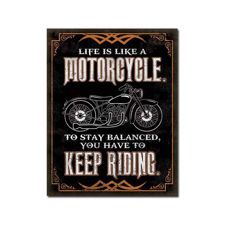 Bikers-Custom : Plaque métal vintage, décorative like motorcycle