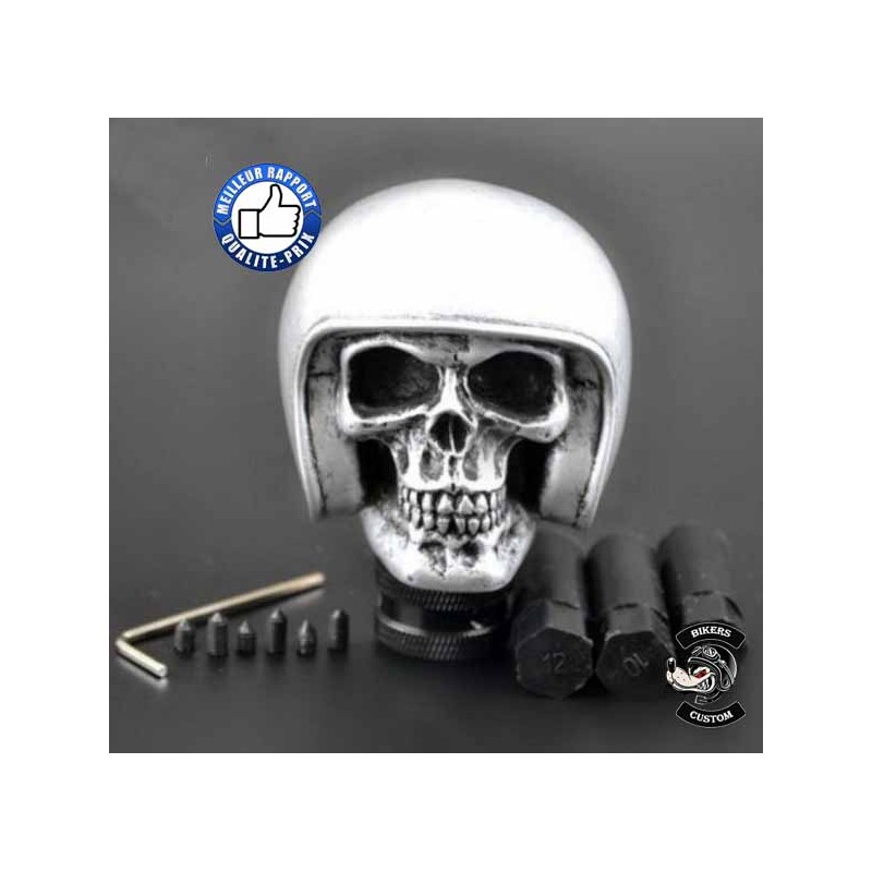 Bikers-Custom : Pommeau de vitesses helmet skull