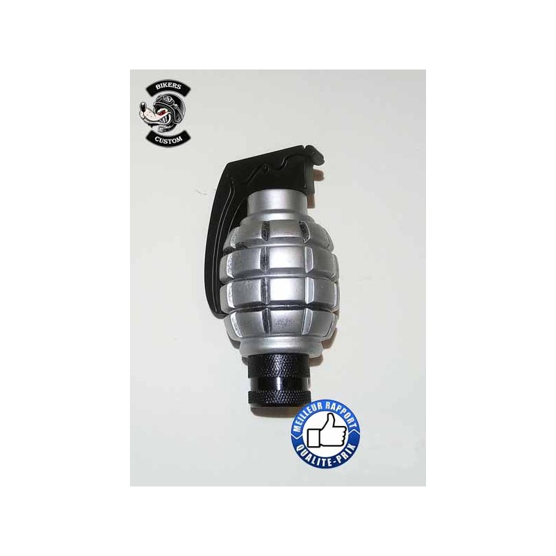 Bikers-Custom : Pommeau de vitesses grenade argenté