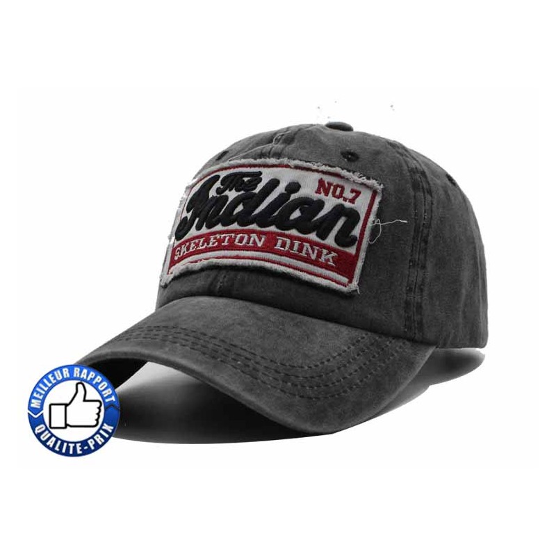 Bikers-Custom : Casquette indian noir