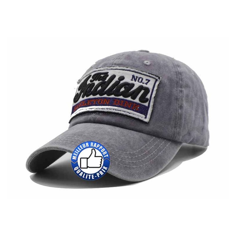 Bikers-Custom : Casquette indian gris