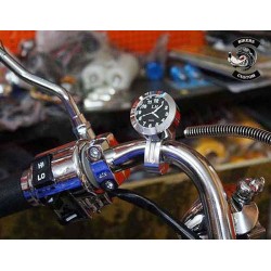 Bikers-Custom : Montre de guidon pour Harley et custom noir ou chrome