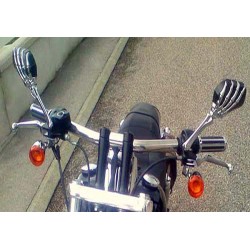 Bikers-Custom : Rétroviseur moto universel mains chromé ou noir