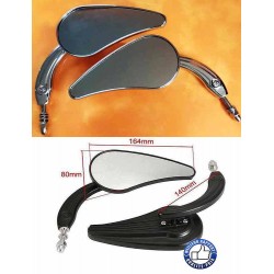 Rétroviseurs moto chrome ou noir skull logo