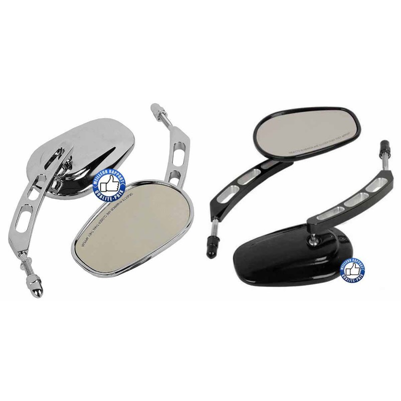 Bikers-Custom : Rétroviseurs moto chrome ou noir shellsid