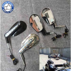 Rétroviseurs moto stem avec clignotants, noir ou chrome