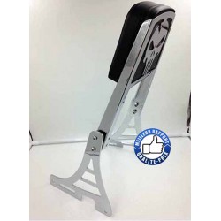 Sissy bar chromé avec skull pour sportster