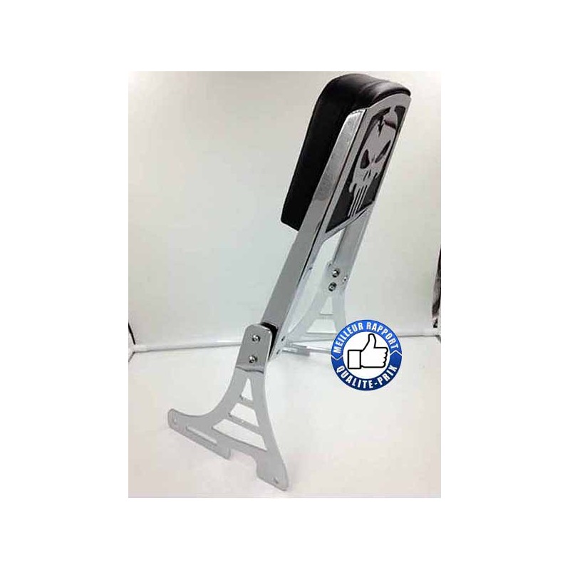 Bikers-Custom : Sissy bar chromé avec skull pour sportster