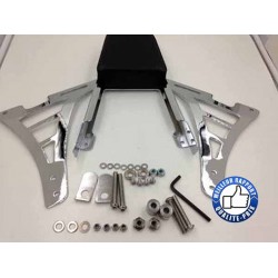 Bikers-Custom : Sissy bar chromé avec skull pour sportster