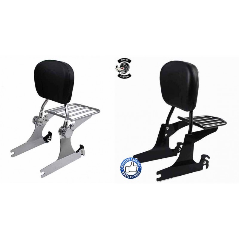 Bikers-Custom : Sissy bar noir ou chrome pour Harley dyna 2006 up