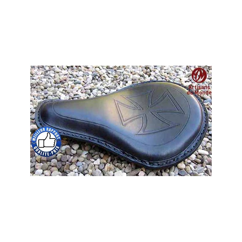 Bikers-Custom : Selle artisanale, croix de malte