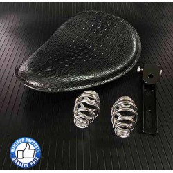 Selle custom alligator design noir