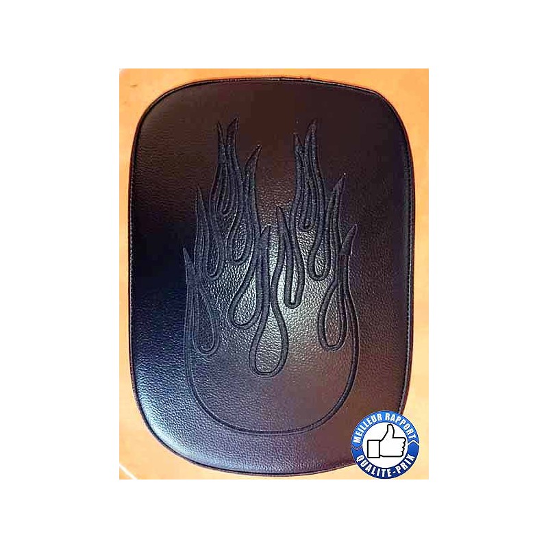 Bikers-Custom : Pouf phantom à ventouses pour custom, motif flammes