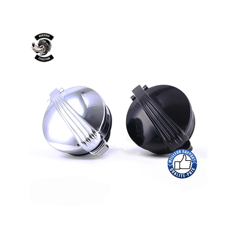 Bikers-Custom : Bouchon de réservoir old trap noir ou chrome