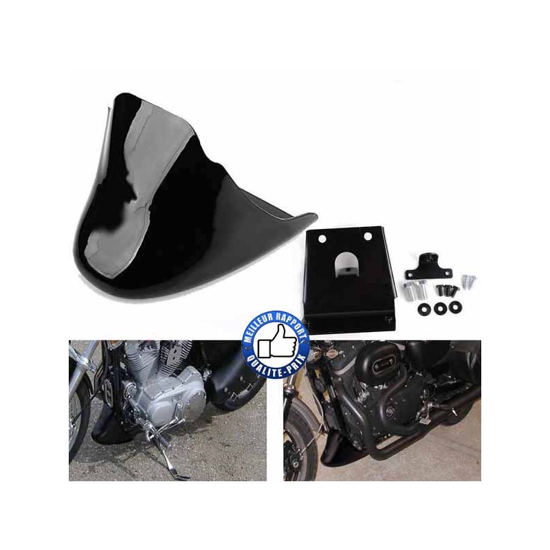 Bikers-Custom : Sabot moteur noir brillant pour sportster de 2004 à 2020