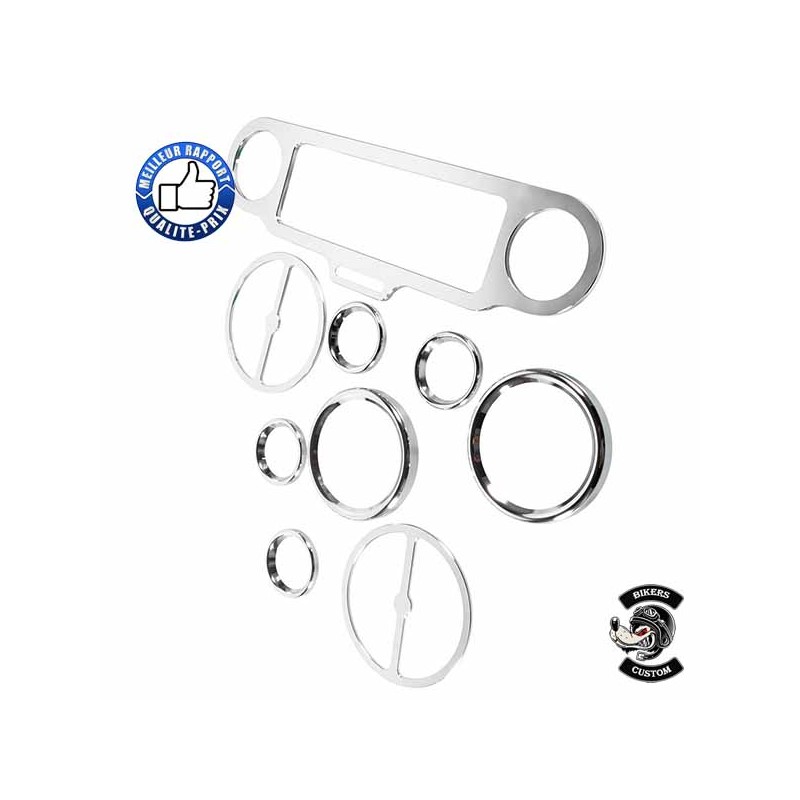 Bikers-Custom : Entourages de compteurs chrome pour FLH de 96-2013