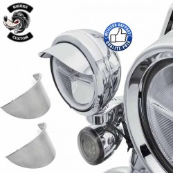 visière de phare additionnels chrome pour Harley FLH 4.5'