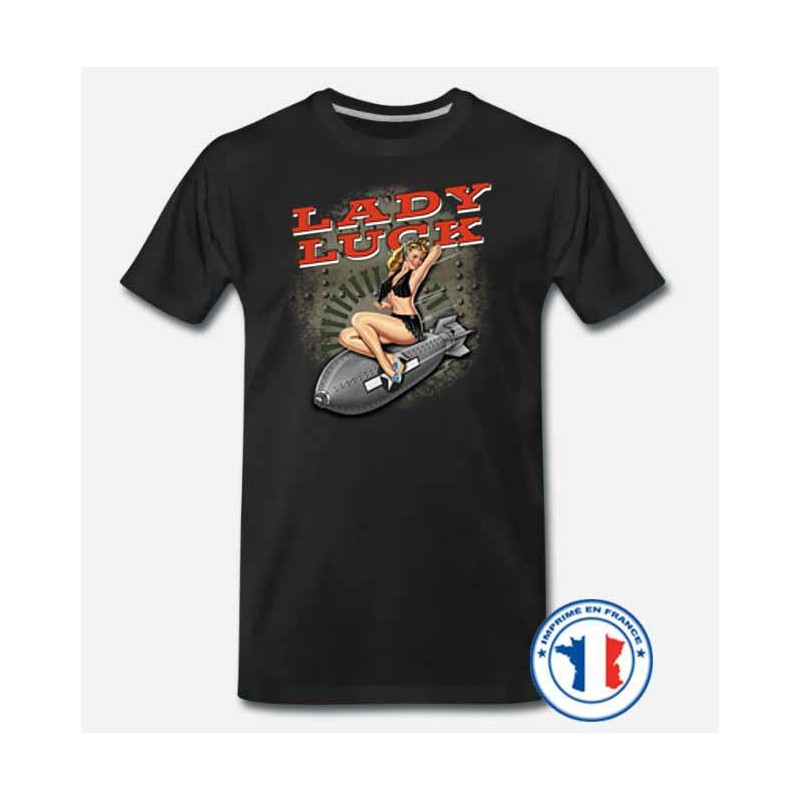 Bikers-Custom : T shirt biker lady lucky