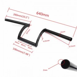 Bikers-Custom : Guidon pullback noir pour Harley et Custom