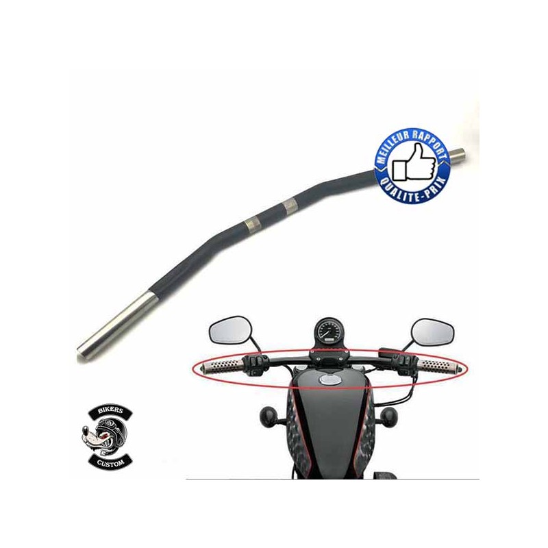 Bikers-Custom : Guidon drag bar noir pour Harley et Custom