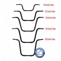 Guidon ape noir pour Harley et Custom