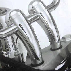 Bikers-Custom : Risers pour Harley et custom coudé 5.5' noir