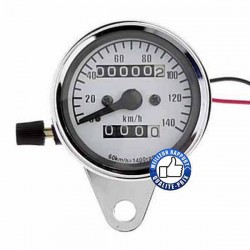Bikers-Custom : Compteur chrome ou noir pour Harley et custom