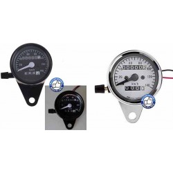 Bikers-Custom : Compteur chrome ou noir pour Harley et custom