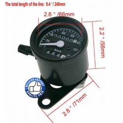 Bikers-Custom : Compteur chrome ou noir pour Harley et custom