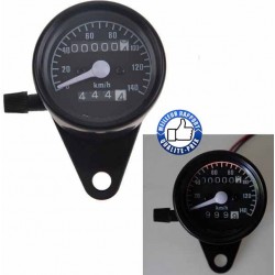 Bikers-Custom : Compteur chrome ou noir pour Harley et custom