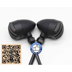 Clignotants bullet noir pour Custom et Harley