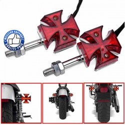 Clignotants croix de malte pour Custom et Harley