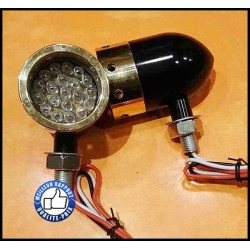 Clignotants bullet noir/ laiton pour Custom et Harley