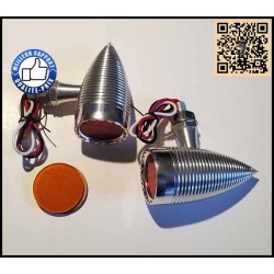 Clignotants sprite chrome à leds pour Custom et Harley