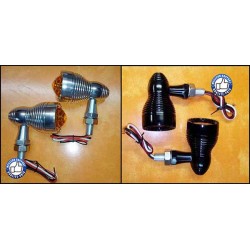 Clignotants moto Geode noir ou chrome Custom et Harley