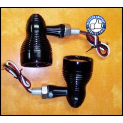 Bikers-Custom : Clignotants moto Geode noir ou chrome Custom et Harley