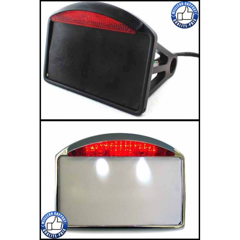 Bikers-Custom : Support de plaque latéral en chrome ou noir