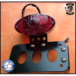 Support de plaque latéral noir avec feux arrière ovale