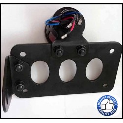 Bikers-Custom : Support de plaque latéral noir avec feux arrière stop