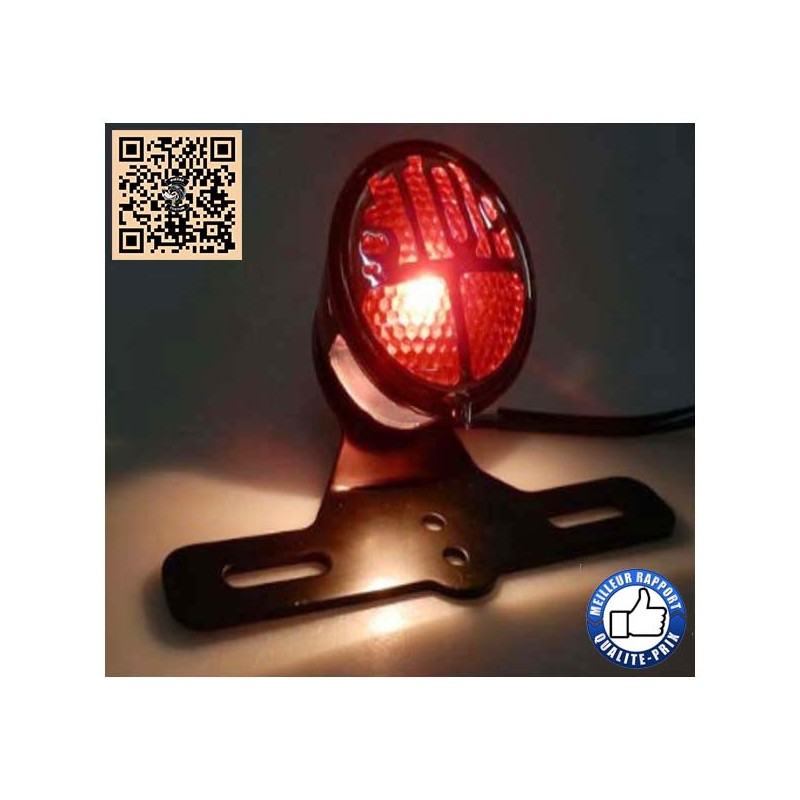 Bikers-Custom : Feux arrière stop avec support de plaque