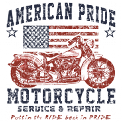 Bikers-Custom : T shirt biker american pride bike