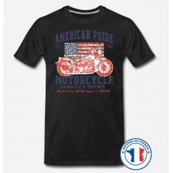 Bikers-Custom : T shirt biker american pride bike