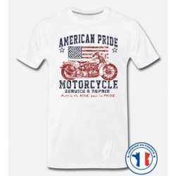 Bikers-Custom : T shirt biker american pride bike