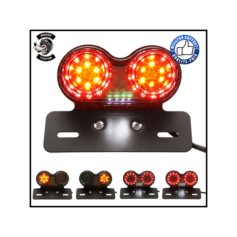 Bikers-Custom : Feux arrière isincer double light avec support de plaque