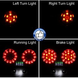 Bikers-Custom : Feux arrière isincer double light avec support de plaque