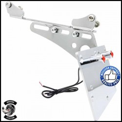 Bikers-Custom : Support de plaque latéral sharp en chrome ou noir